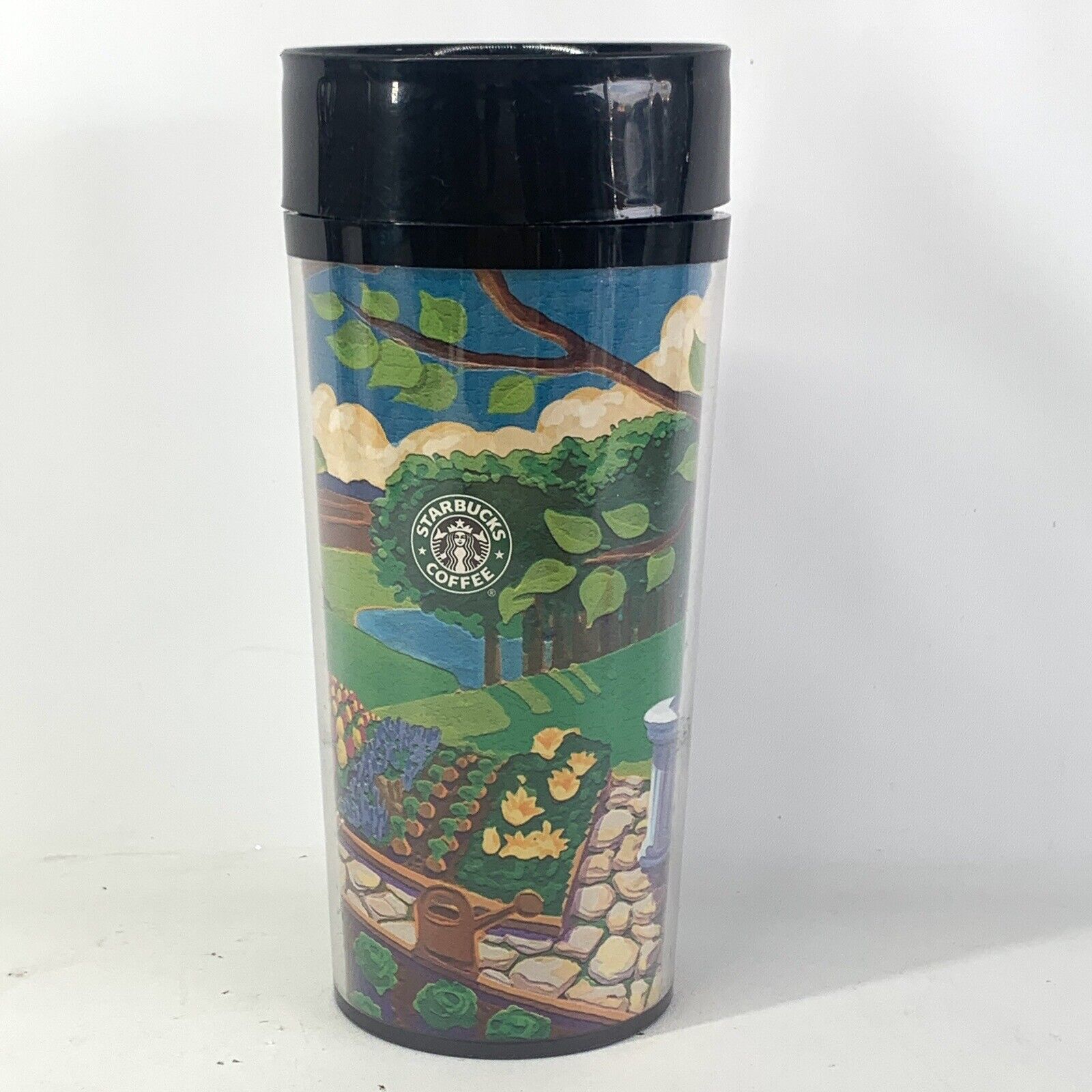 Starbucks Tumbler Vintage 1997 Thermo Serv Garden Landscape USA Travel Mug 16oz