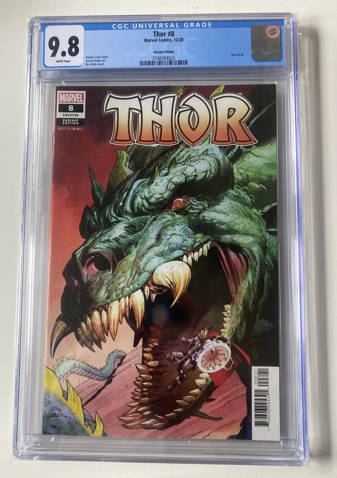 Thor #8 CGC 9.8 1:25 Variant Edition Marvel Comics 2020 RARE Fin Fang Foom Cover