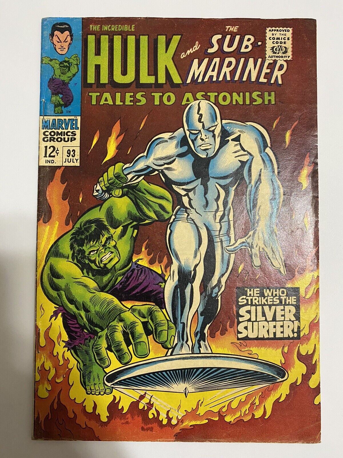 Tales To Astonish #93 FN+ 6.5 Silver Surfer Vs Incredible Hulk Marvel 1967