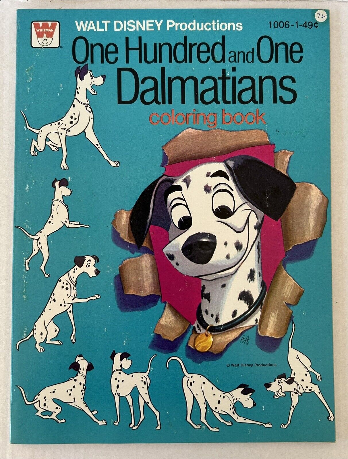 Vintage Disney 101 Dalmatians Coloring Book 1960 Whitman Books New Unused