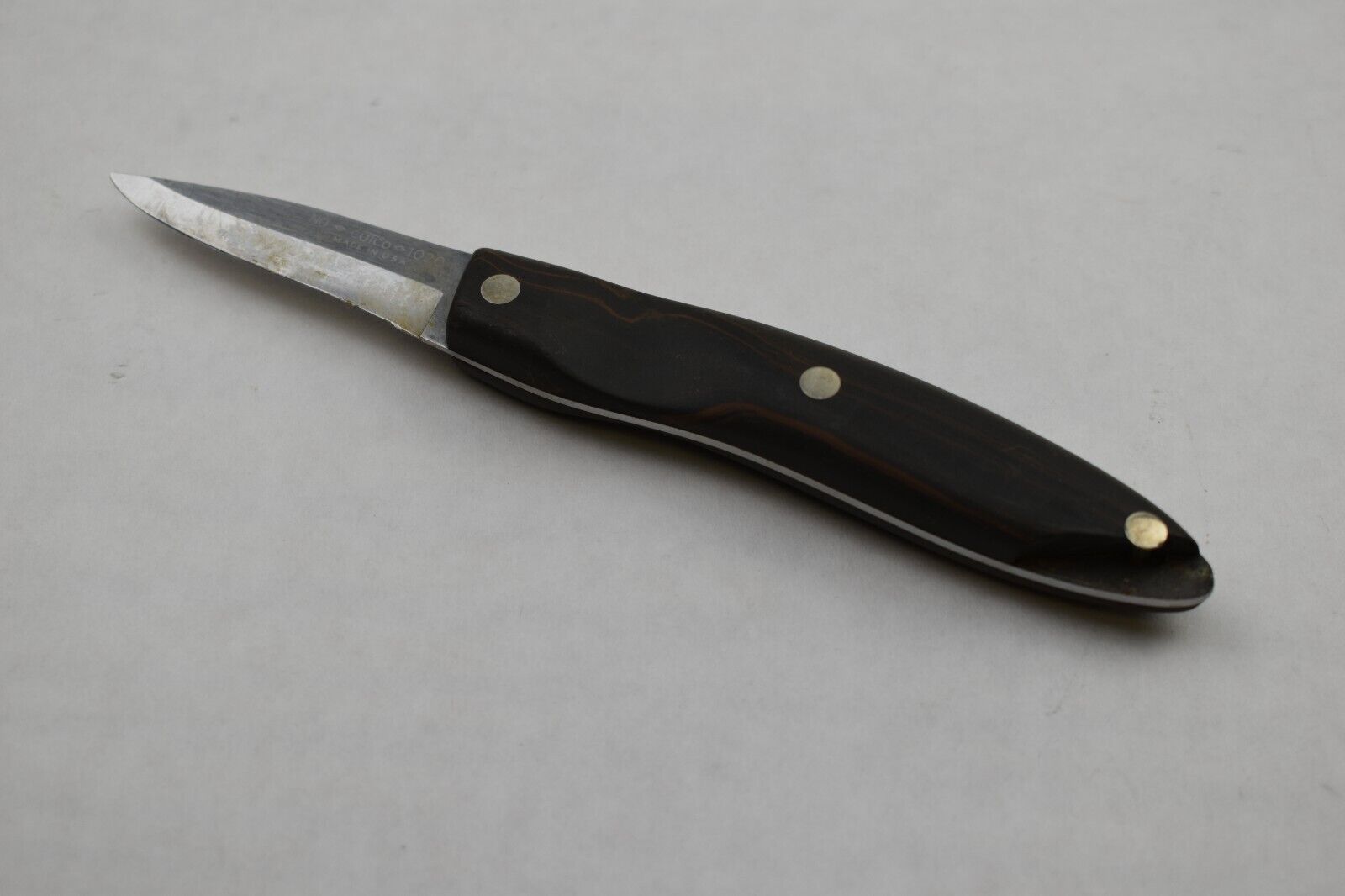 Vintage Cutco Paring Knife 1020 CRACKED HANDLE Brown Swirl