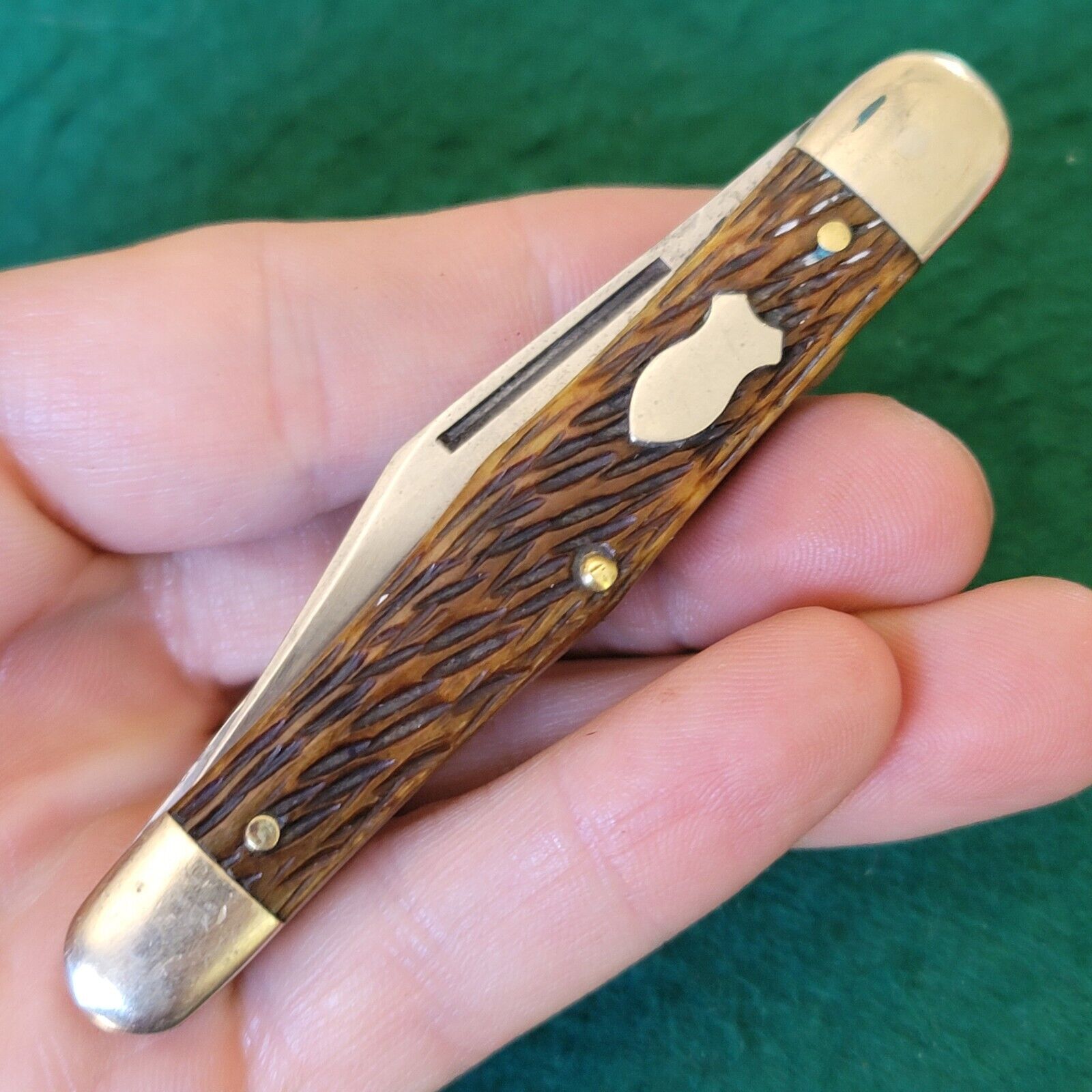 Old Vintage Antique Schrade Walden Swell Center Whittler Folding Pocket Knife