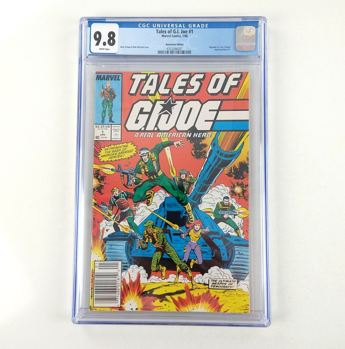 Tales of G.I. Joe #1 CGC 9.8 Rare NEWSSTAND White Pages 1988 Marvel Comics ARAH