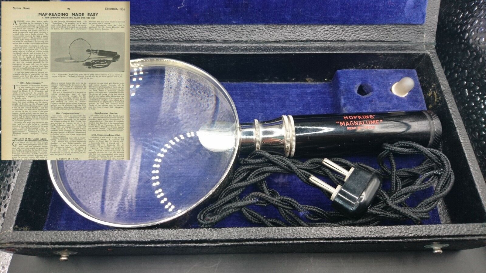 Rare 1930's Vintage Hopkins Magnalume In Original Box. Very Collectable Piece. 