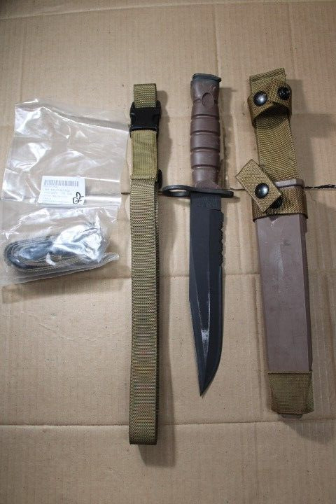 US Military Combat Knife Ontario OKC-3S Genuine USMC M9 knife with Scabbard Q2A