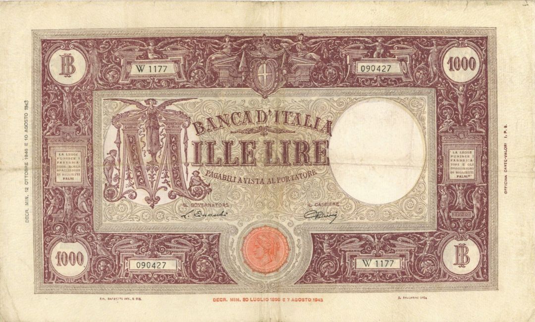 Italy - P-72c - Foreign Paper Money - Paper Money - Foreign