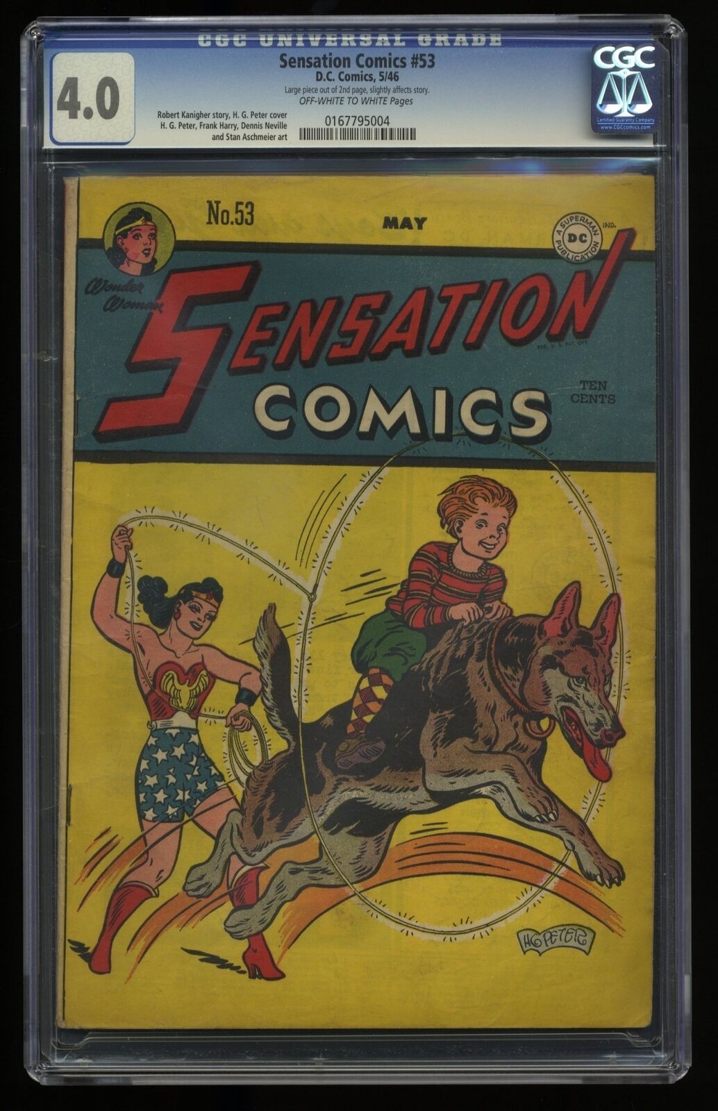 Sensation Comics #53 CGC VG 4.0 Off White to White DC Comics 1946