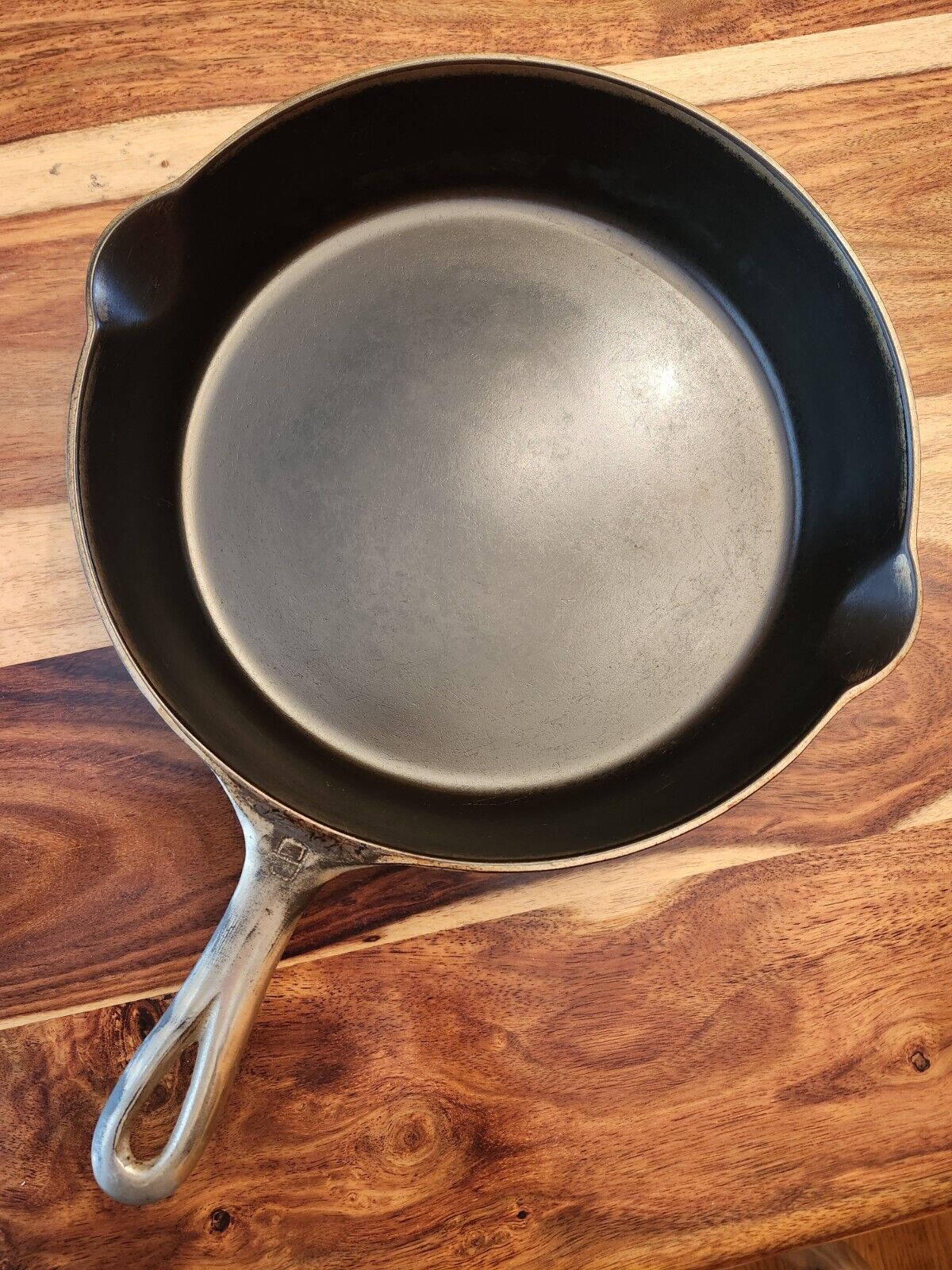 Griswold No. 9 Cast Iron Skillet, Plated, Large Block Logo, 710, Fully Restored