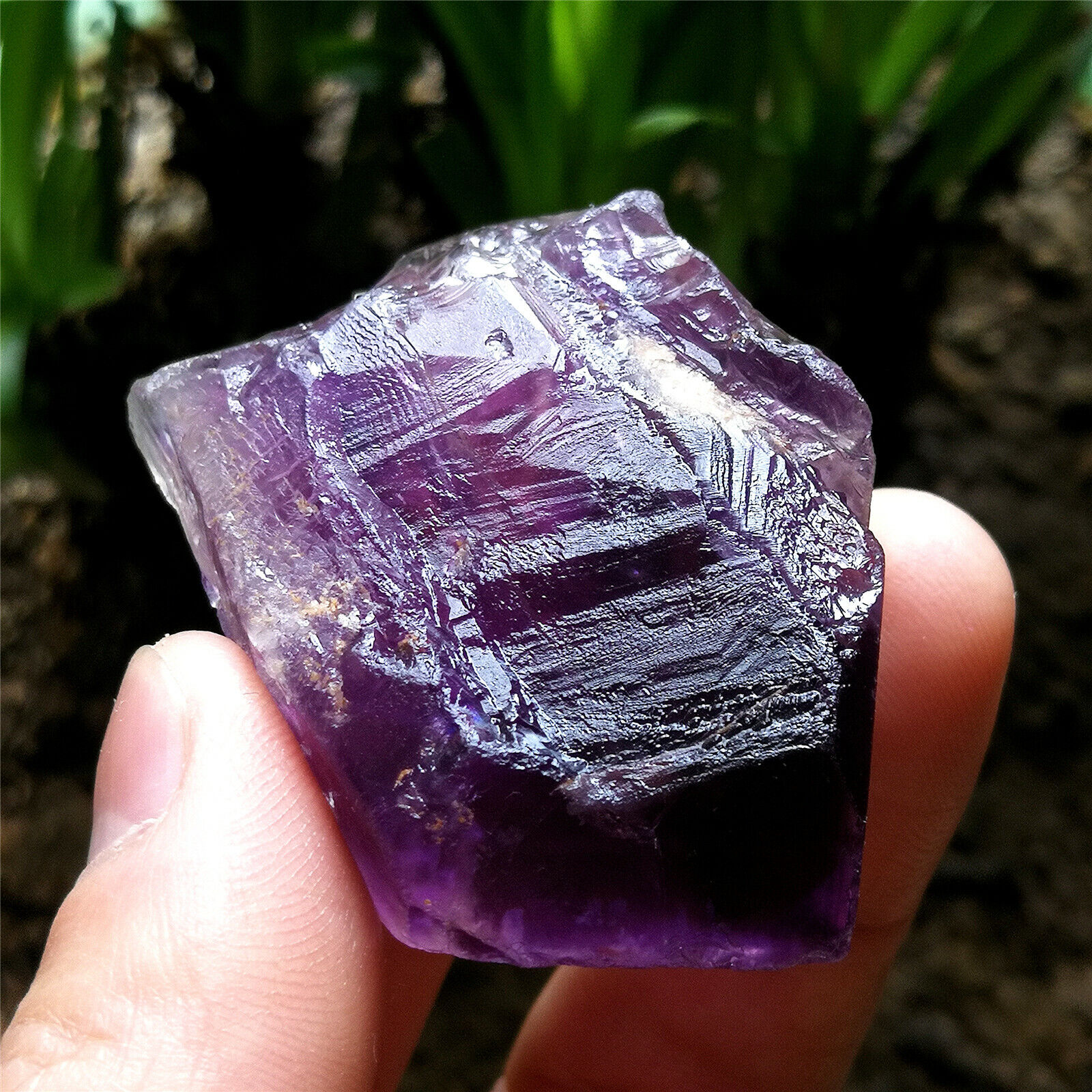 57g Etched Purple Nirvana Quartz Natural Amethyst Interference Crystal Specimen