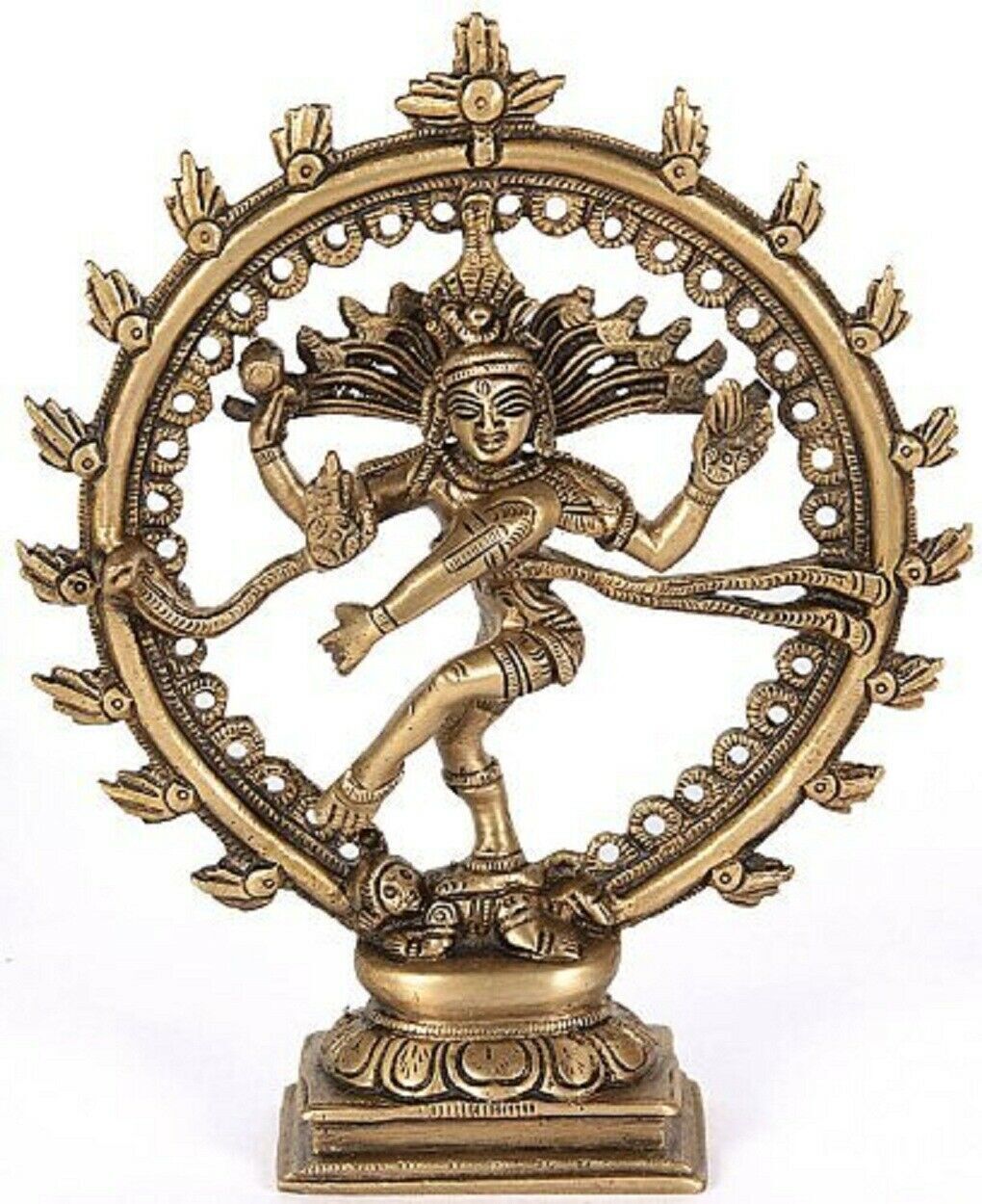 Brass Idol Of Dancing God Shiva Natraj Statue 530gm