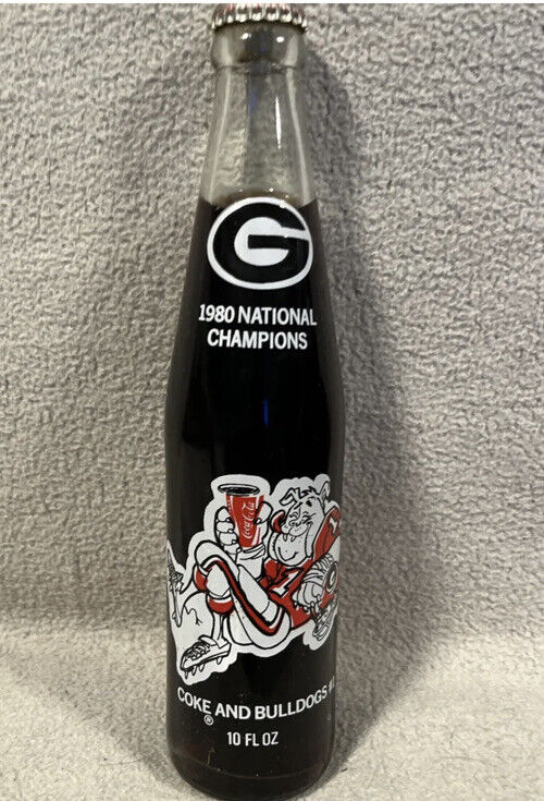 1980 Coca Cola  Georgia Bulldogs Championship Season Glass Coke Bottle Sealed