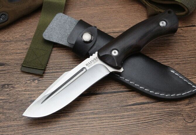 9\'\' New CNC Full Tang 440 Steel Blade Wood Handle Survival Hunting Knife VTH126