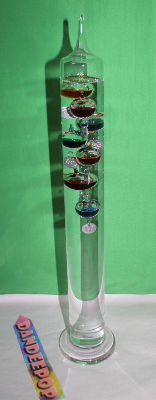 Galileo Glass Liquid Thermometer Analog Table Top Temperature Display