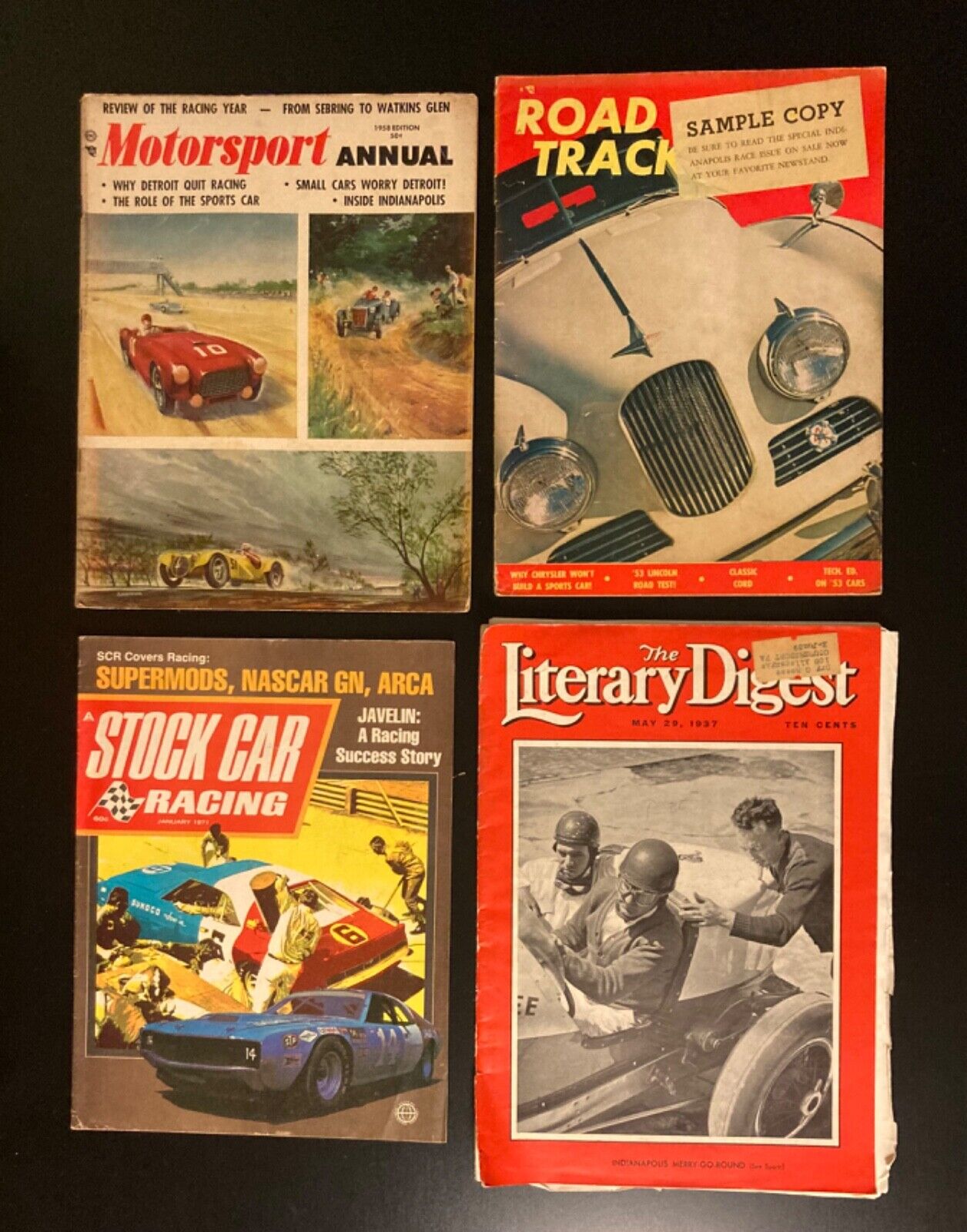 Vintage Auto Racing Motorsport Magazine Lot of 5 issues  Stock Car Racing & More