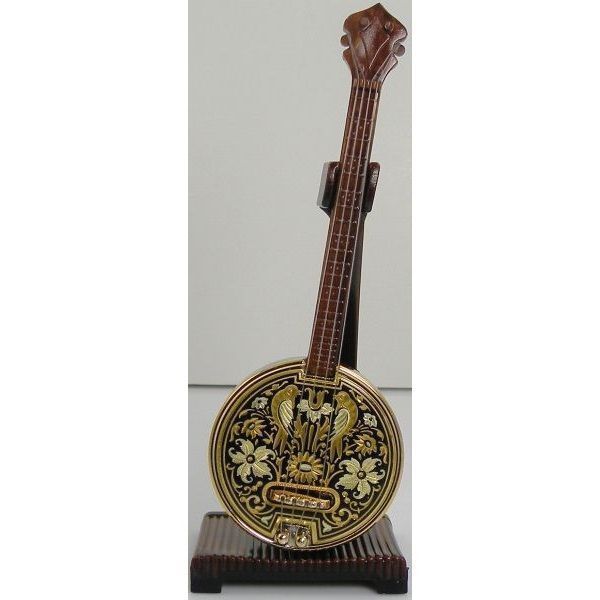 Damascene Gold Miniature Banjo by Midas of Toledo Spain style 2752Banjo