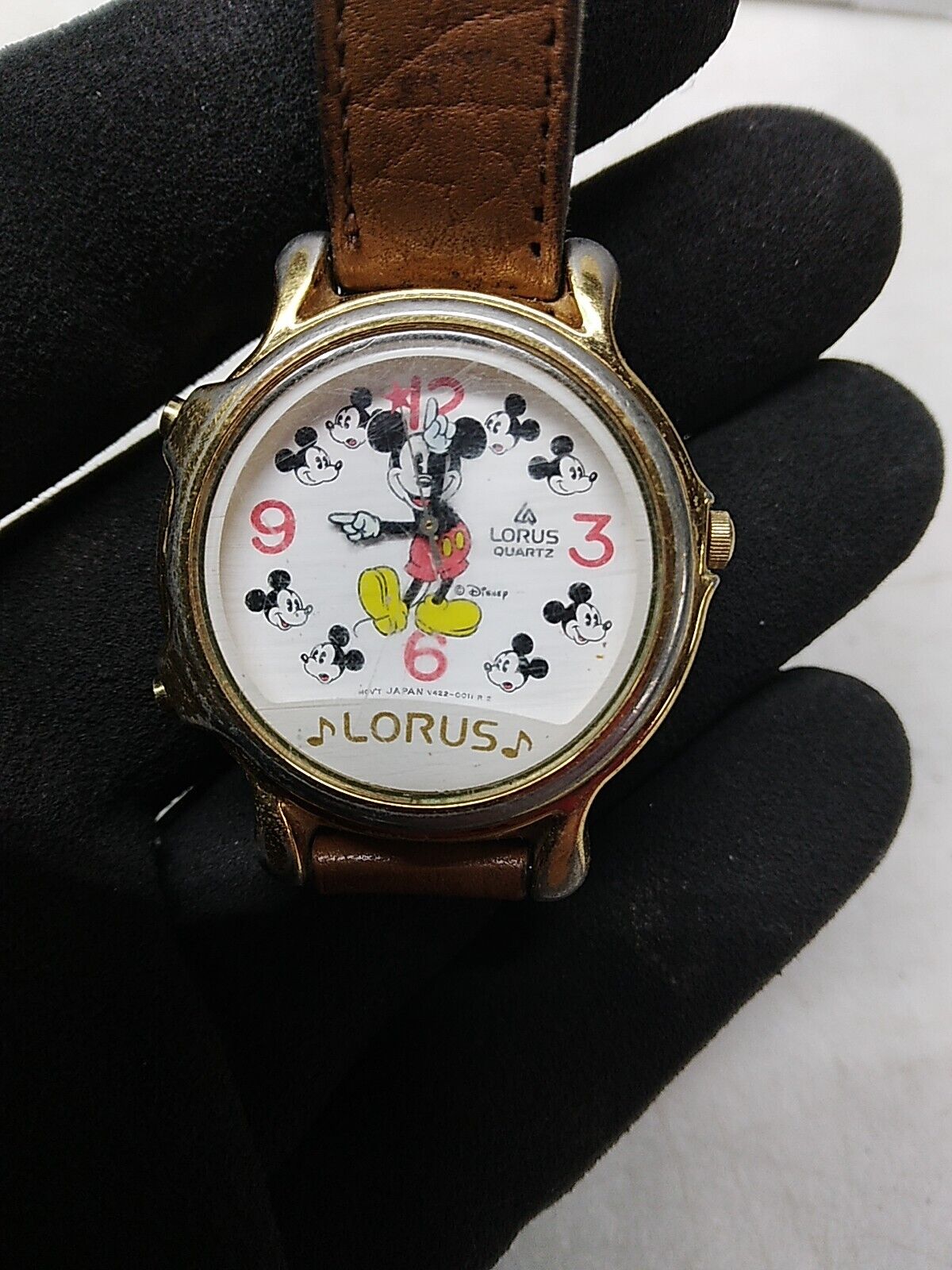 Vintage LORUS Disney Watch Mickey Mouse  V422-0010 Musical Unisex 