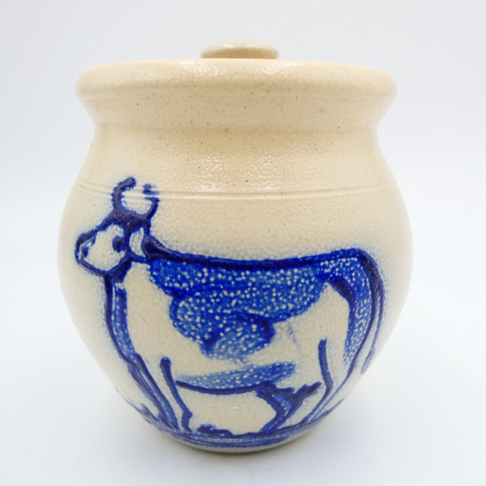 Shadowlawn Pottery Cow Canister Crock with Lid 5.5\