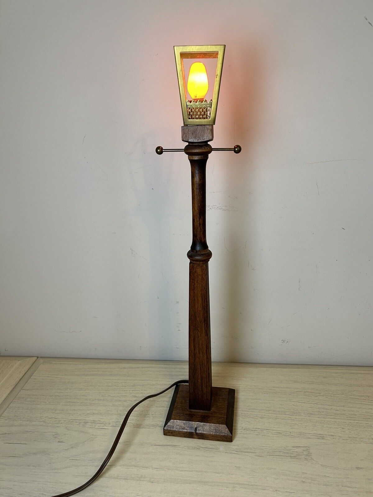 Vintage Simpich Lamp Post - Lights Up Light Post Christmas Village Carolers