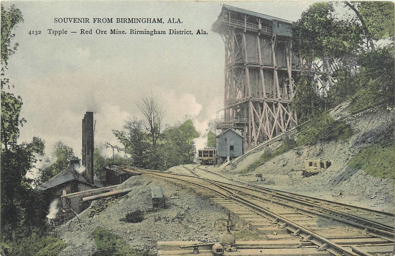Postcard C-1905 Alabama Birmingham Coal Tipple Mining railroad AL24-2022