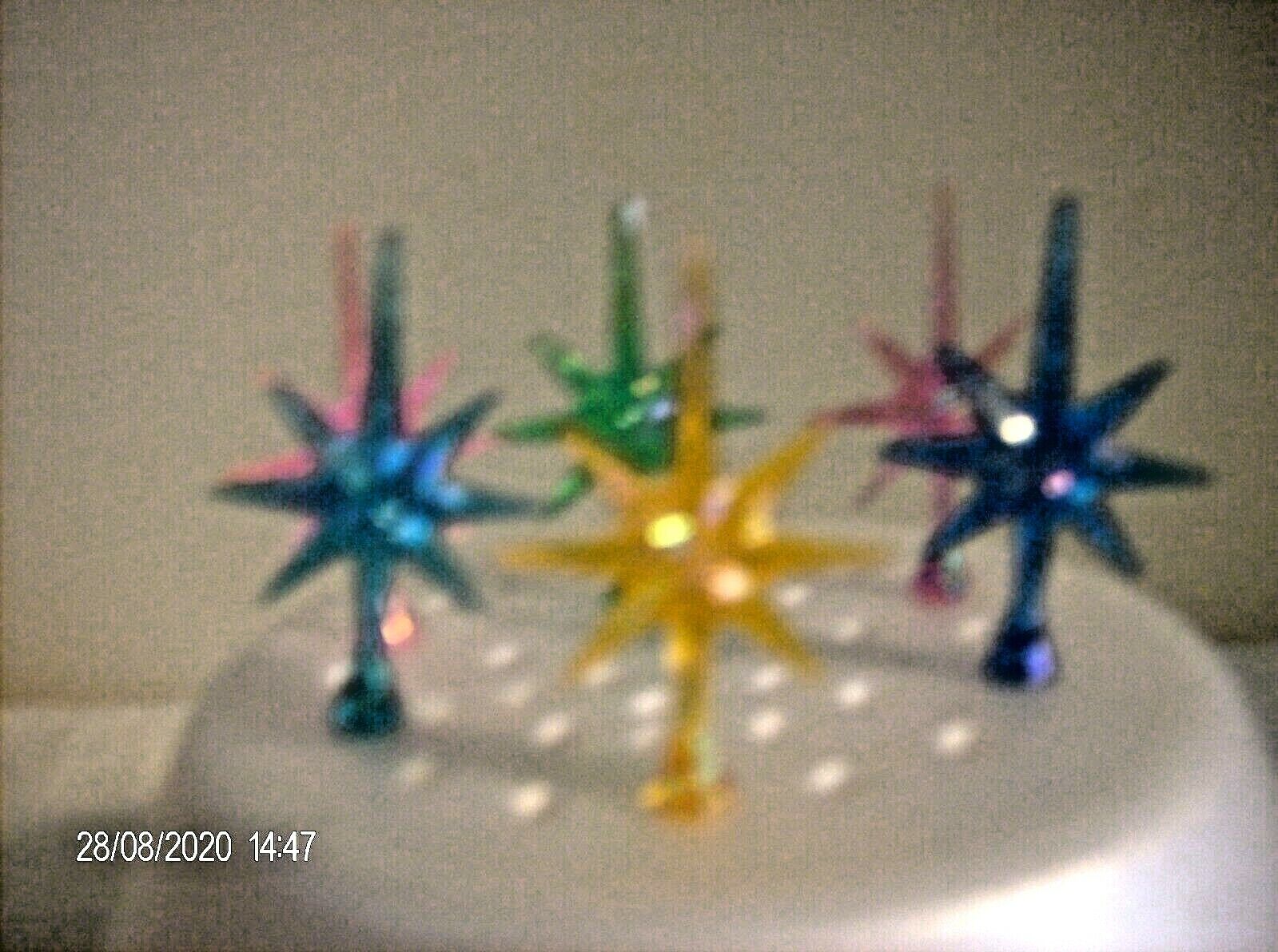 6 Aurora Snowflake Stars For Ceramic Christmas Tree. Toppers