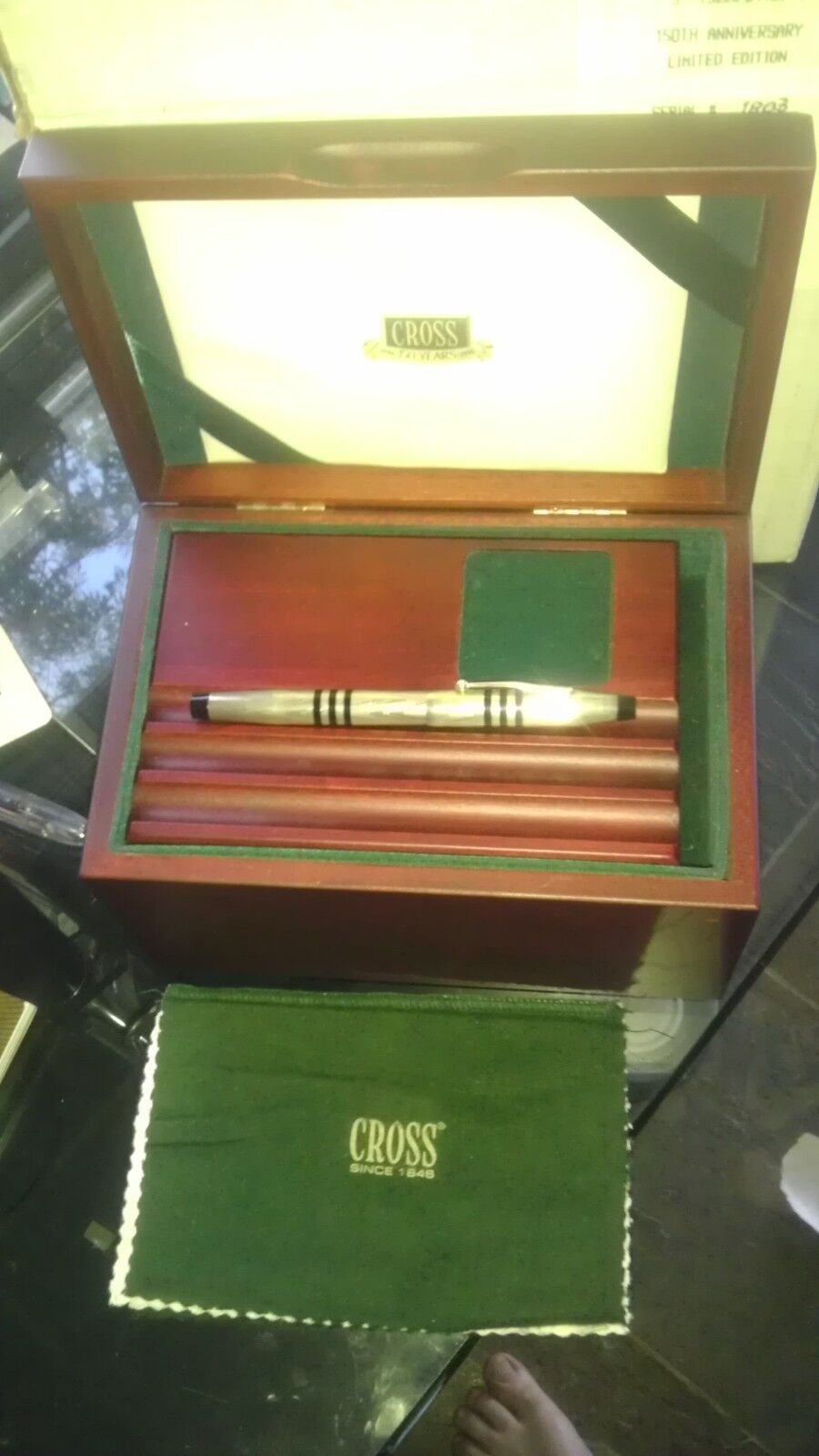 Cross 150th Anniversary Silver Fountain Pen Limited Edition Gold 18K Boxed