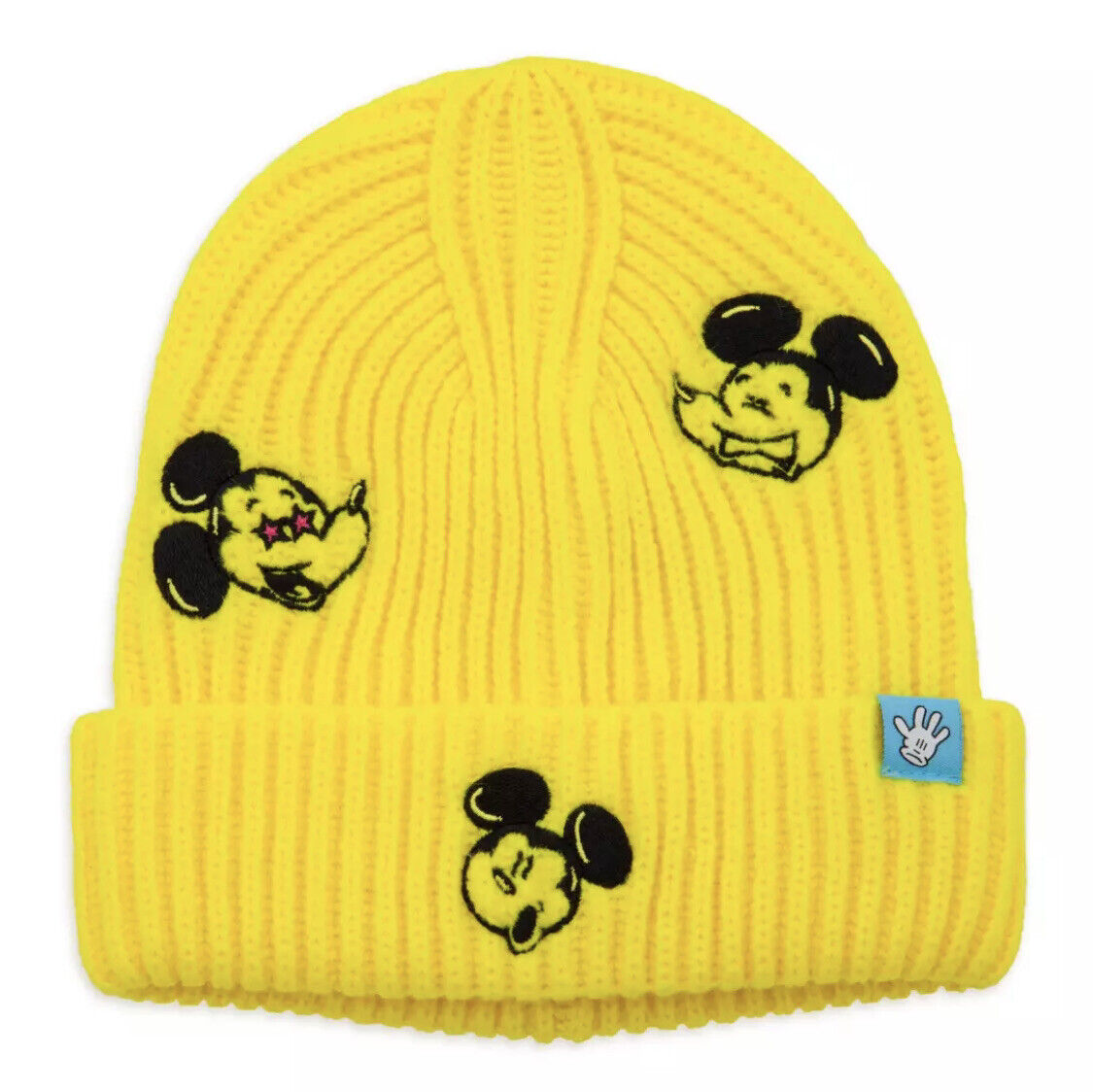 Disney Mickey Mouse Beanie Hat for Adults by Rafael Faria New / Yellow