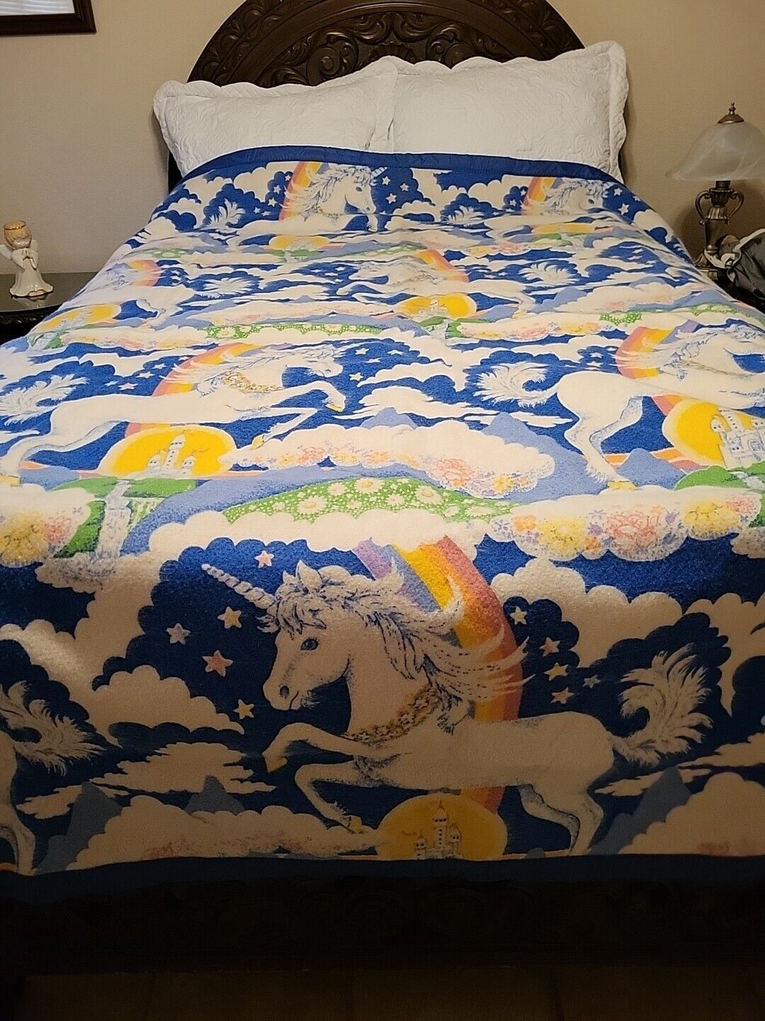 Vgt Unicorn Blanket JUNO Comforter Fantasy Castle Clowds Nylon Poly 90\