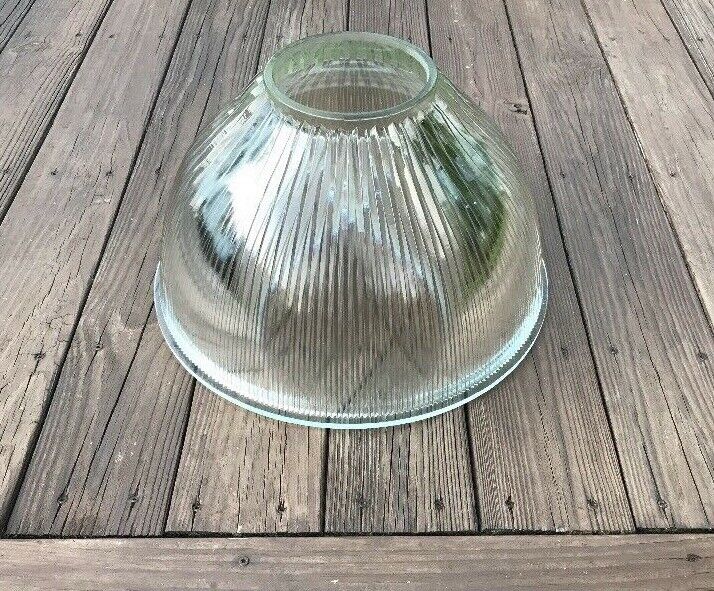 Huge 19” Glass Holophane Prism Shade NEW Industrial Gymnasium or Warehouse