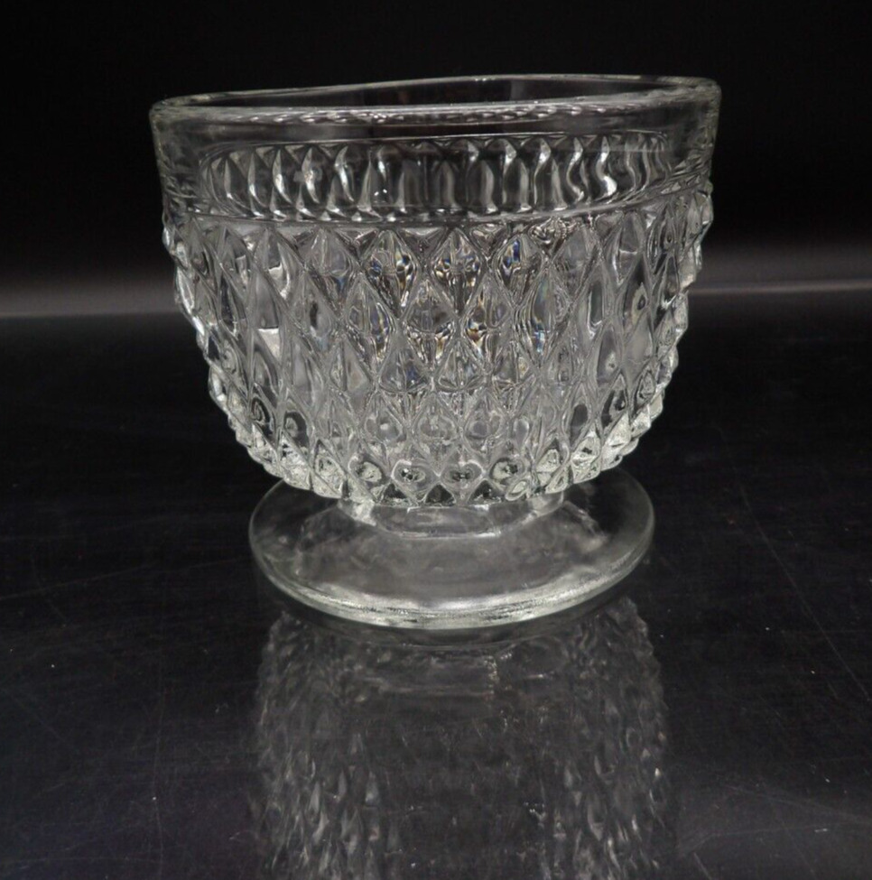 Vintage Open Sugar Diamond Point Clear by Indiana Glass 3.25\