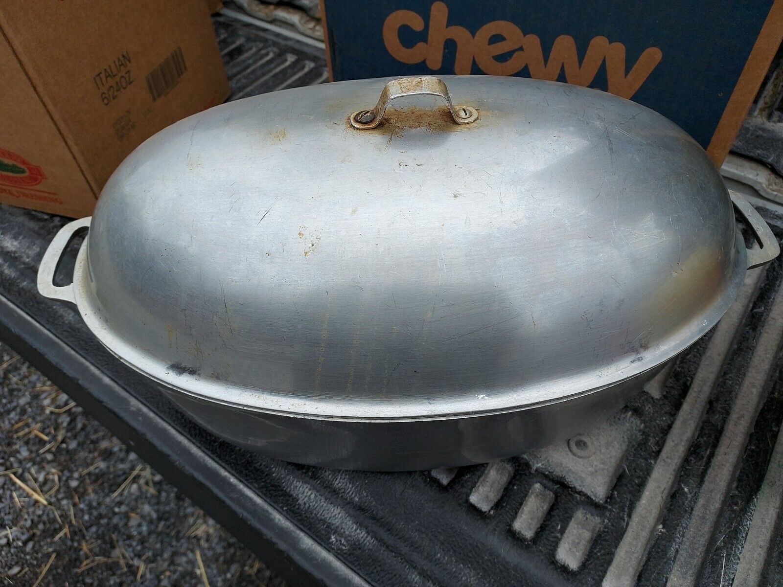 Vintage Household Institute Cast Aluminum Dutch Oven Roaster With Lid 18 3/4\