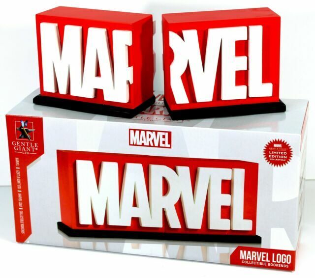 Gentle Giant Marvel Comic Logo Bookends Limited Edition 4000 New In Box