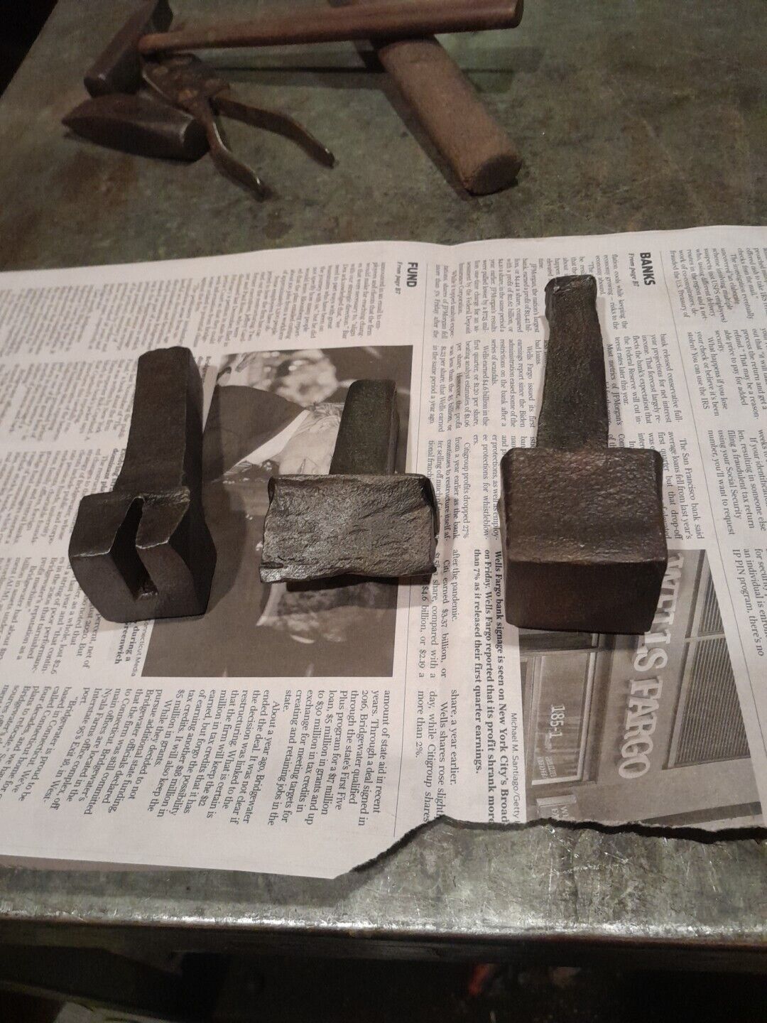 Vintage Antique Lot Of Blacksmith Hardy Anvil Tools