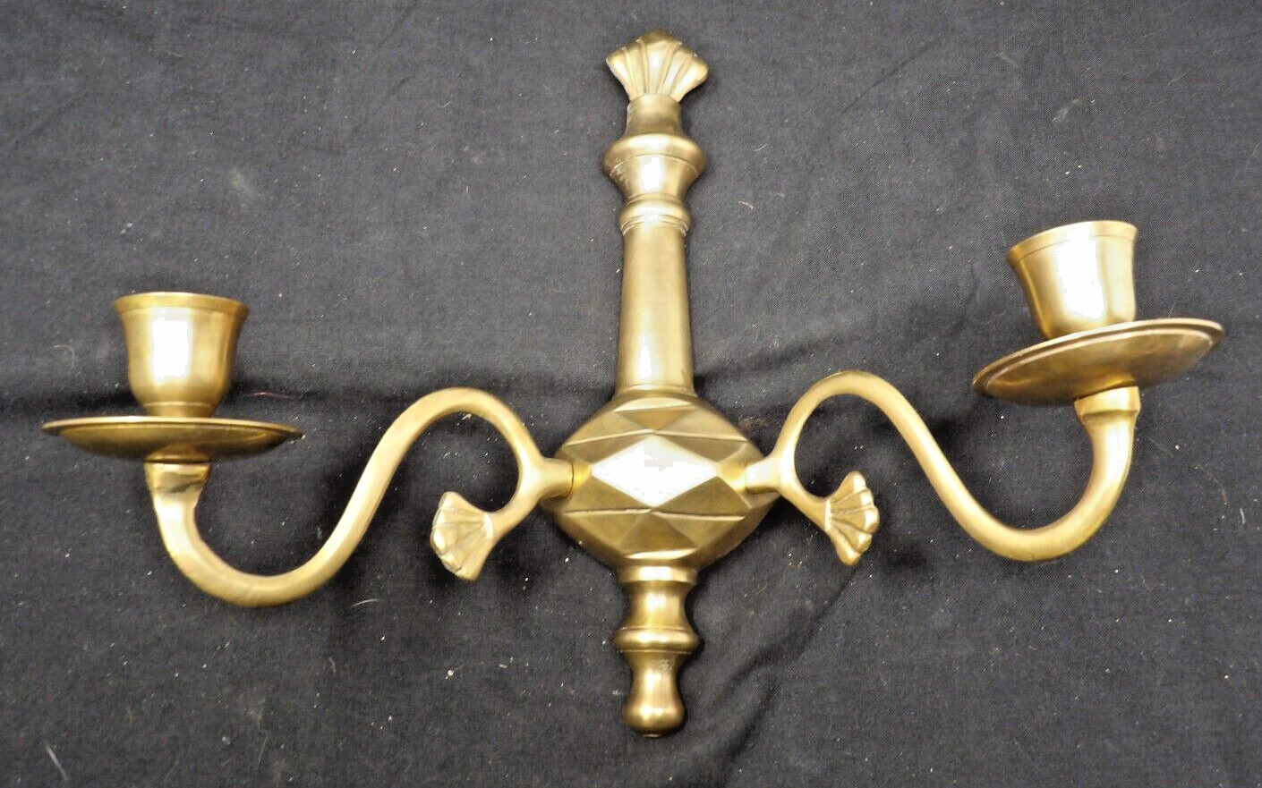 Vintage Solid Brass Two Arm Candle Wall Sconce 10\