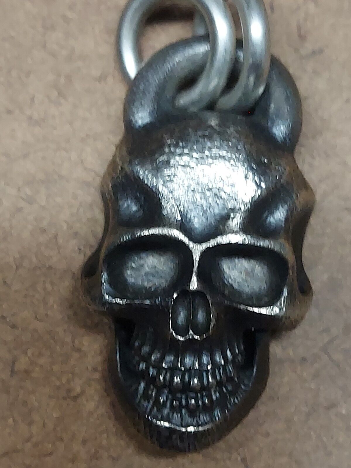 Steel Flame DARKNESS SKULL Pendant Tag Sterling Silver NEW RARE