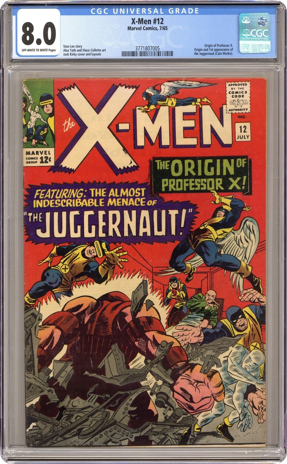 Uncanny X-Men #12 CGC 8.0 1965 3771807005 1st app. Juggernaut