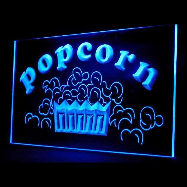 110053 Popcorn Shop Snack Cafe Lure Sweet Salt Display LED Light Neon Sign