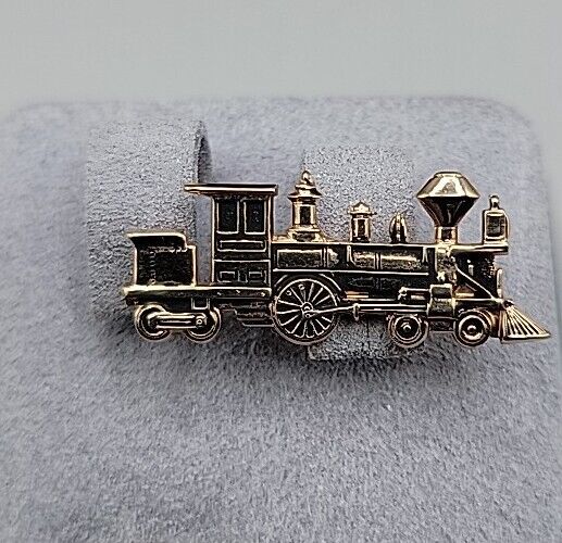 Antique Gold Filled Railroad Train Pin Railway Locomotive Brooch Pat 2066969 