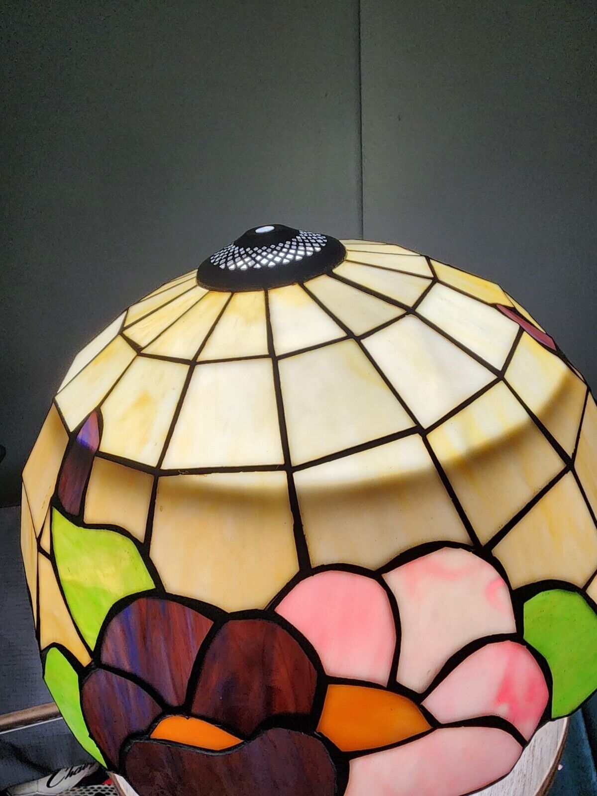 Vintage Tiffany Style Stained Glass Multicolored Stained Glass Lamp Shade - 12\