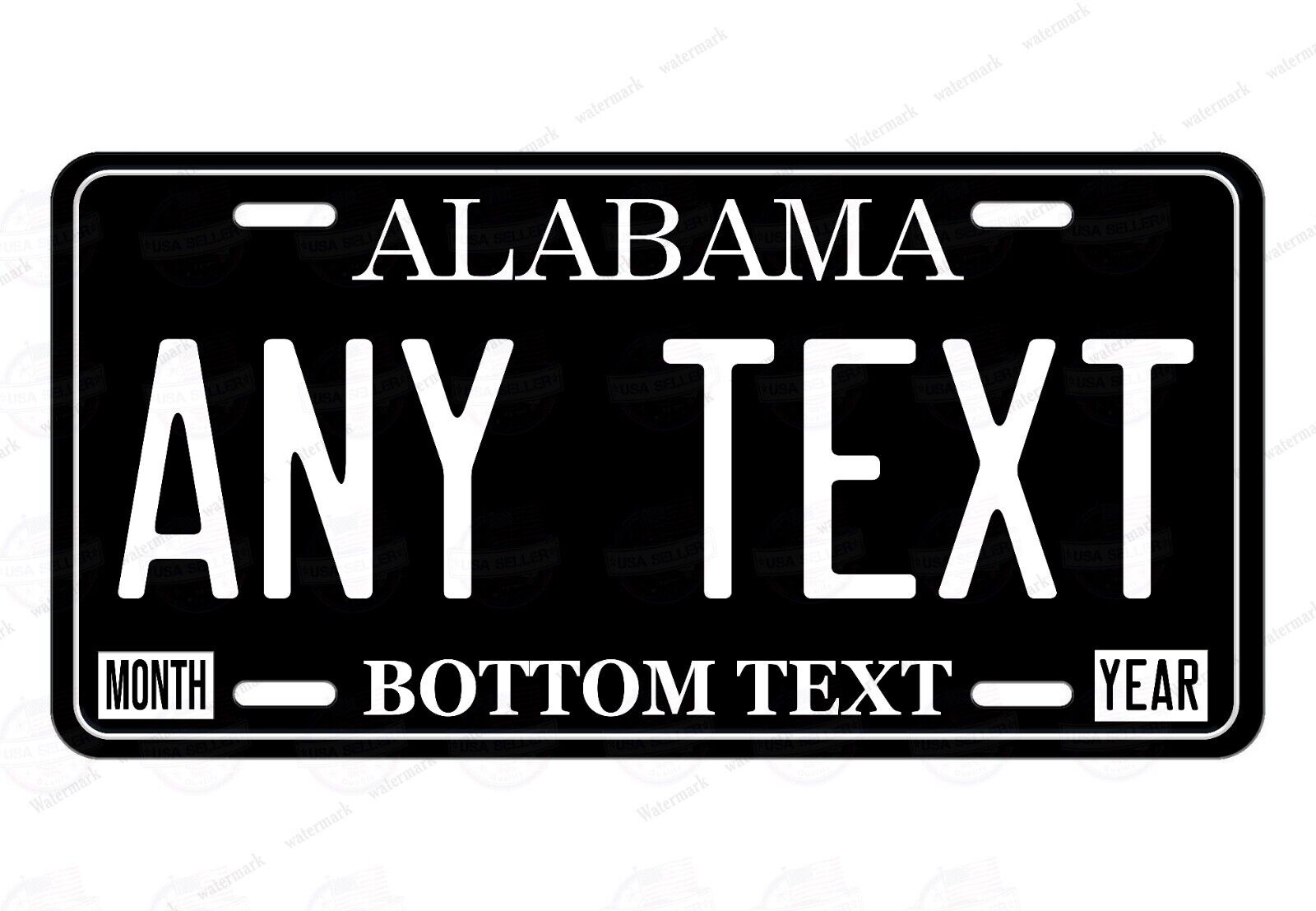 Blk/White Any Text Personalize License Plate Metal Tag Auto Car Bike ATV Bicycle