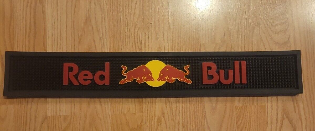 Red Bull Rubber Bar Runner Spill Mat 23 1/2” x 3 1/2” Size