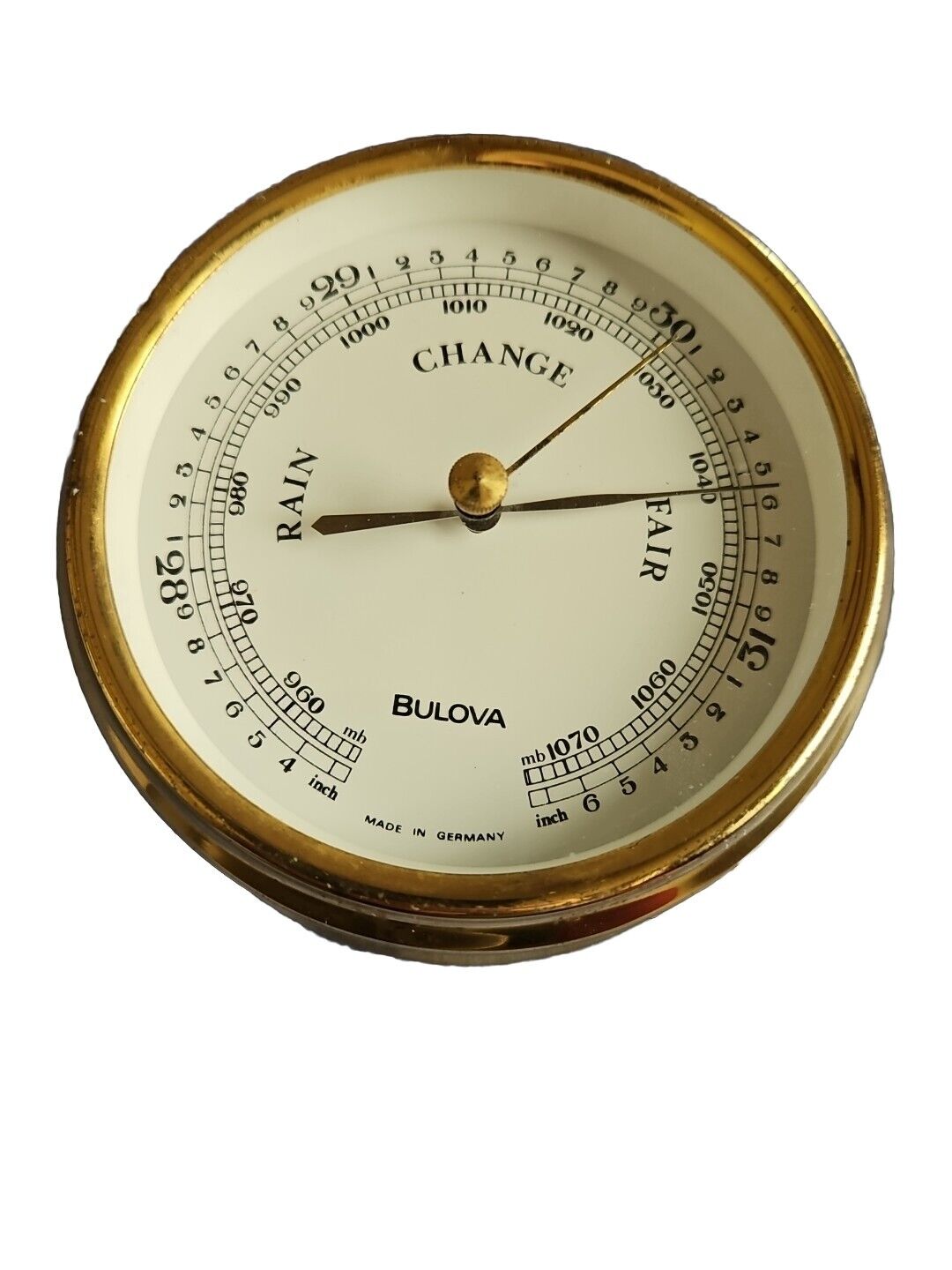 Rare VINTAGE BULOVA Barometer Brass Germany Weather ~5\