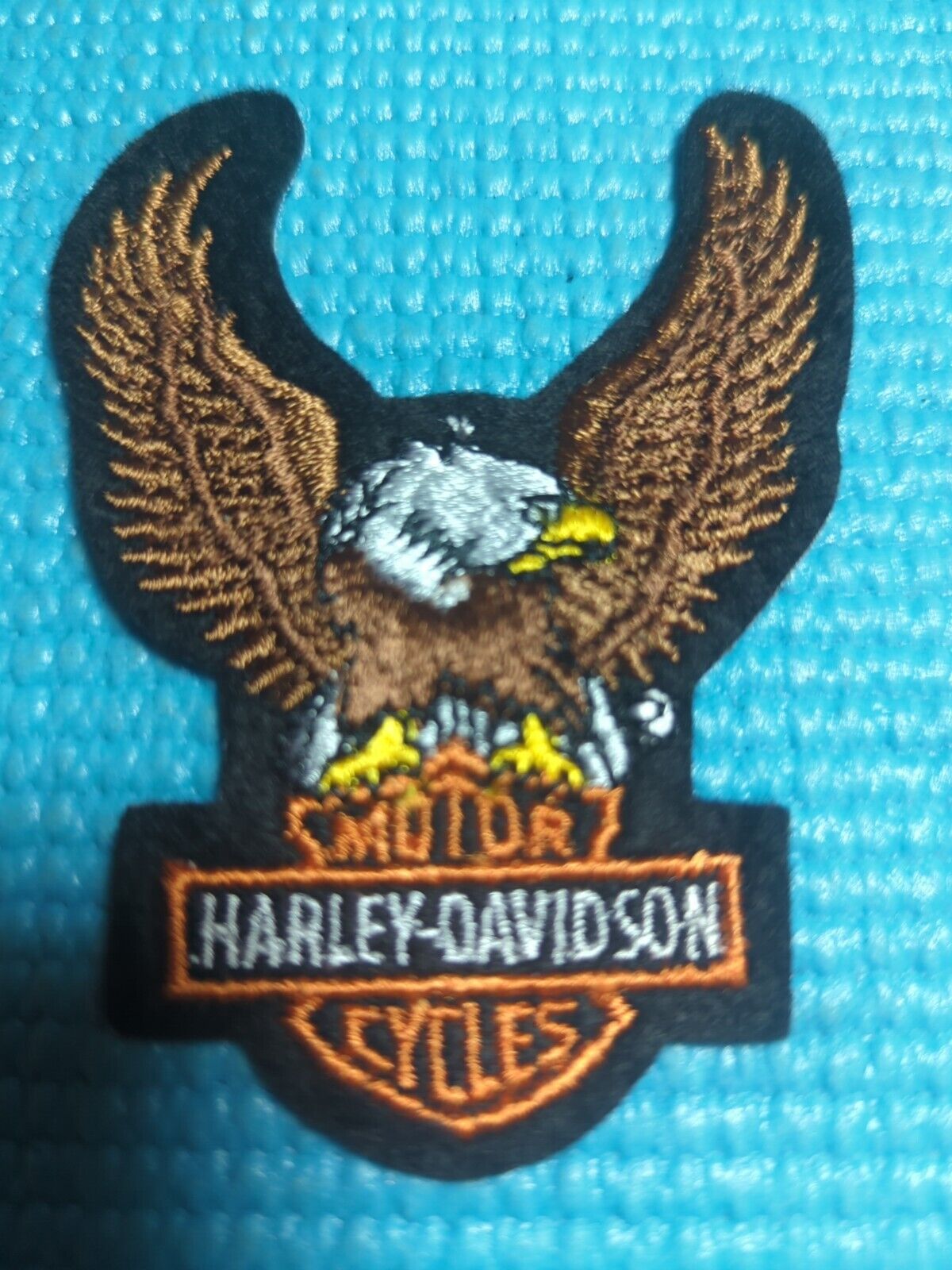 Harley Davidson Eagle And Bar Small Iron On Patch 