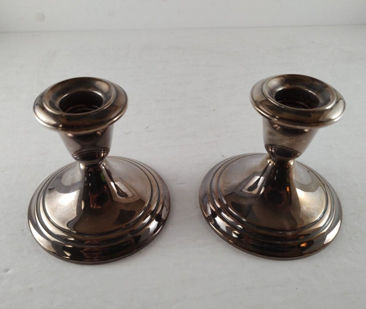 Vintage Gorham Electroplated Silver Original Weighted Candle Holders YC3003 3.5\