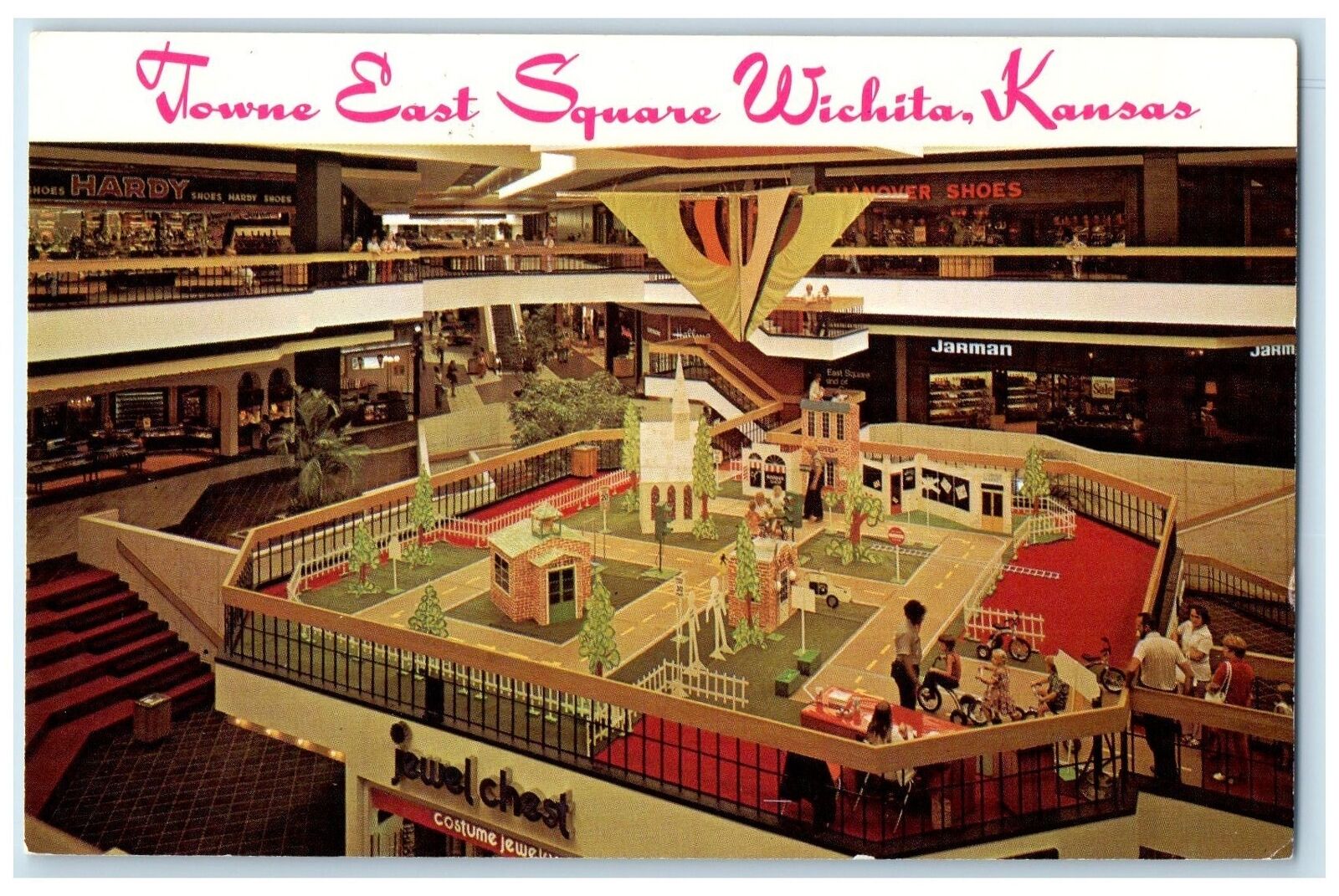 c1960s Towne East Square Shopping Mall Interior Scene Wichita Kansas KS Postcard