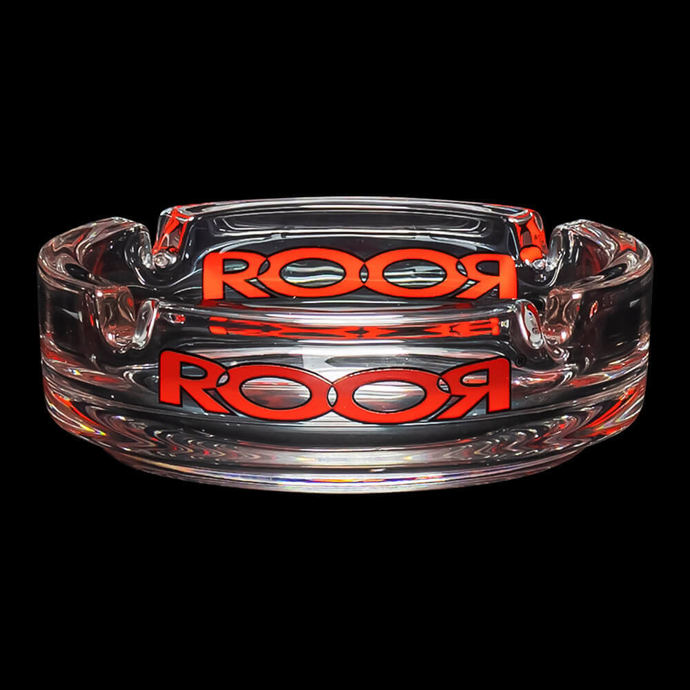 ROOR Clear Glass Collector Ashtray - Red Logo