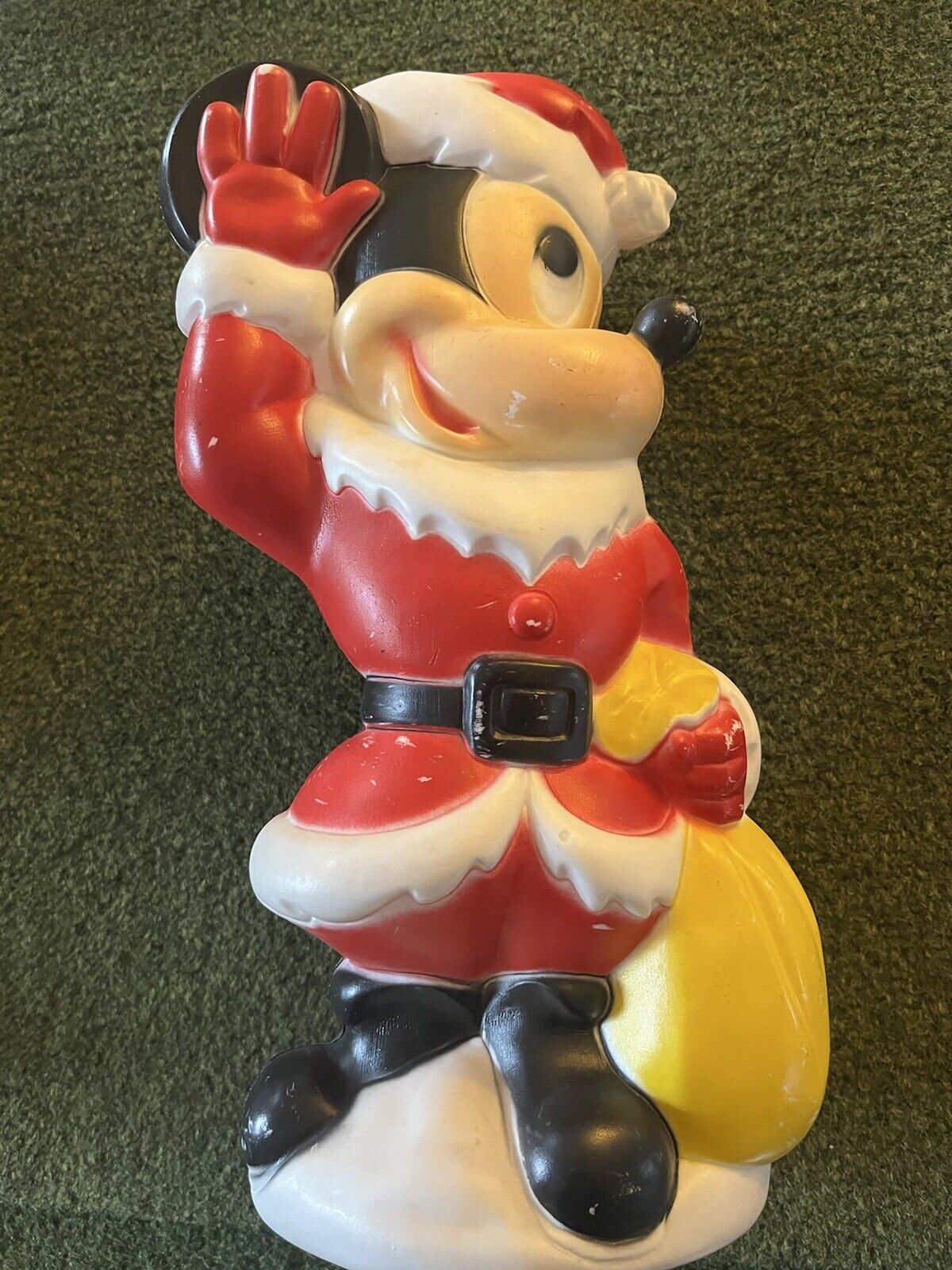 Wow Vintage Mickey Mouse Christmas Blow Mold 15 inch Walt Disney Made In The USA
