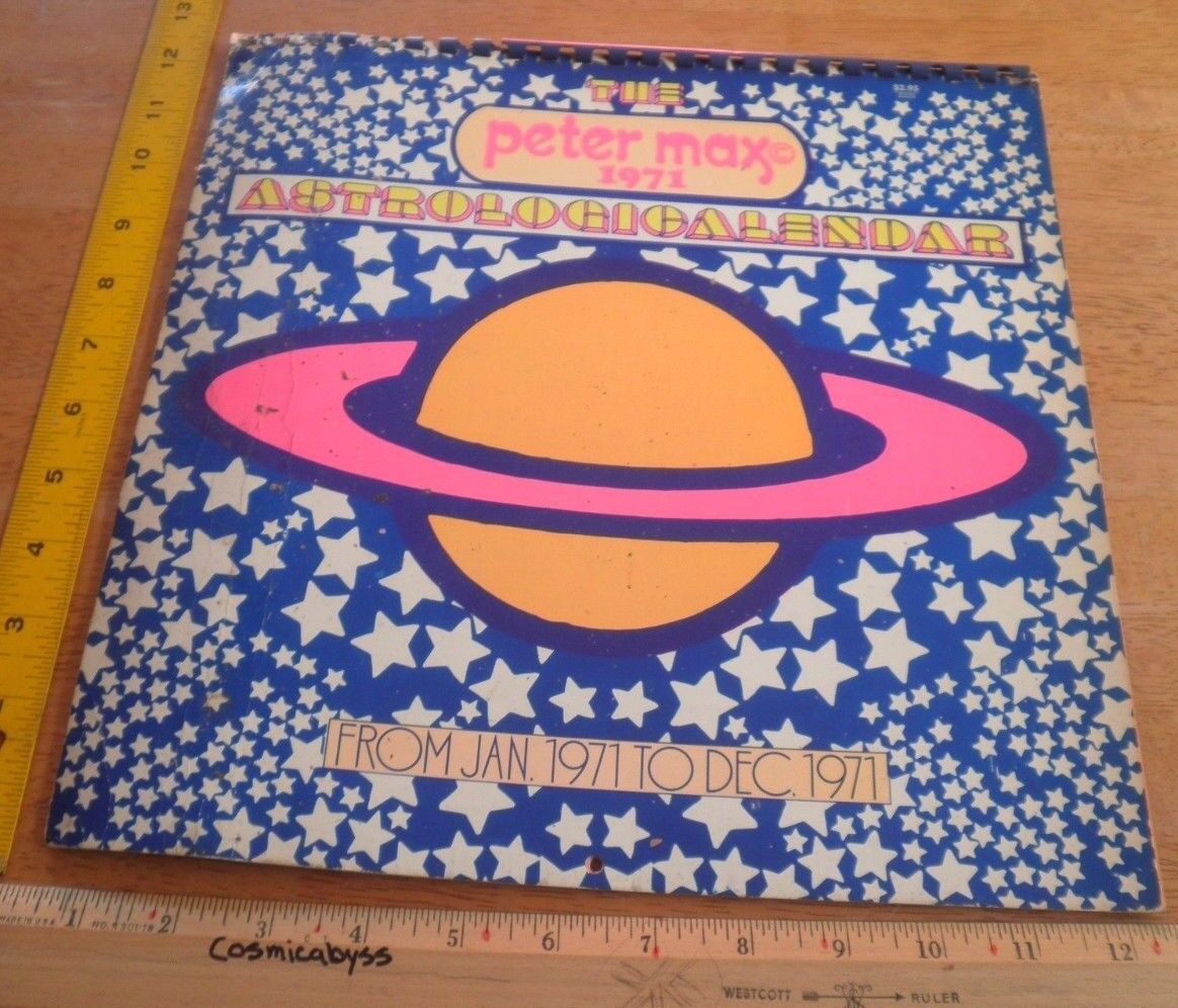 1971 Peter Max Astrological Calendar artist renditions Bright HTF