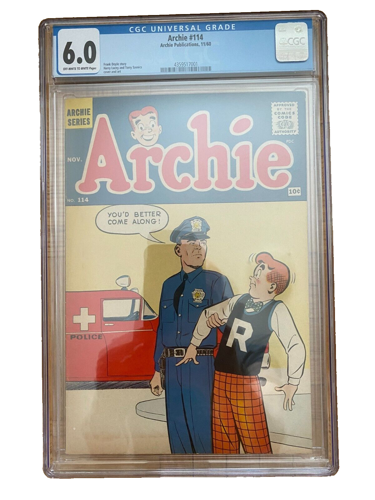 Archie #114 CGC 6.0, 1960 Graded Comic.