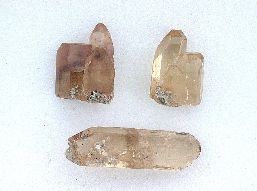 3 Multi Crystal Double Terminated Golden Topaz San Luis Potosi Tepetate Mexico