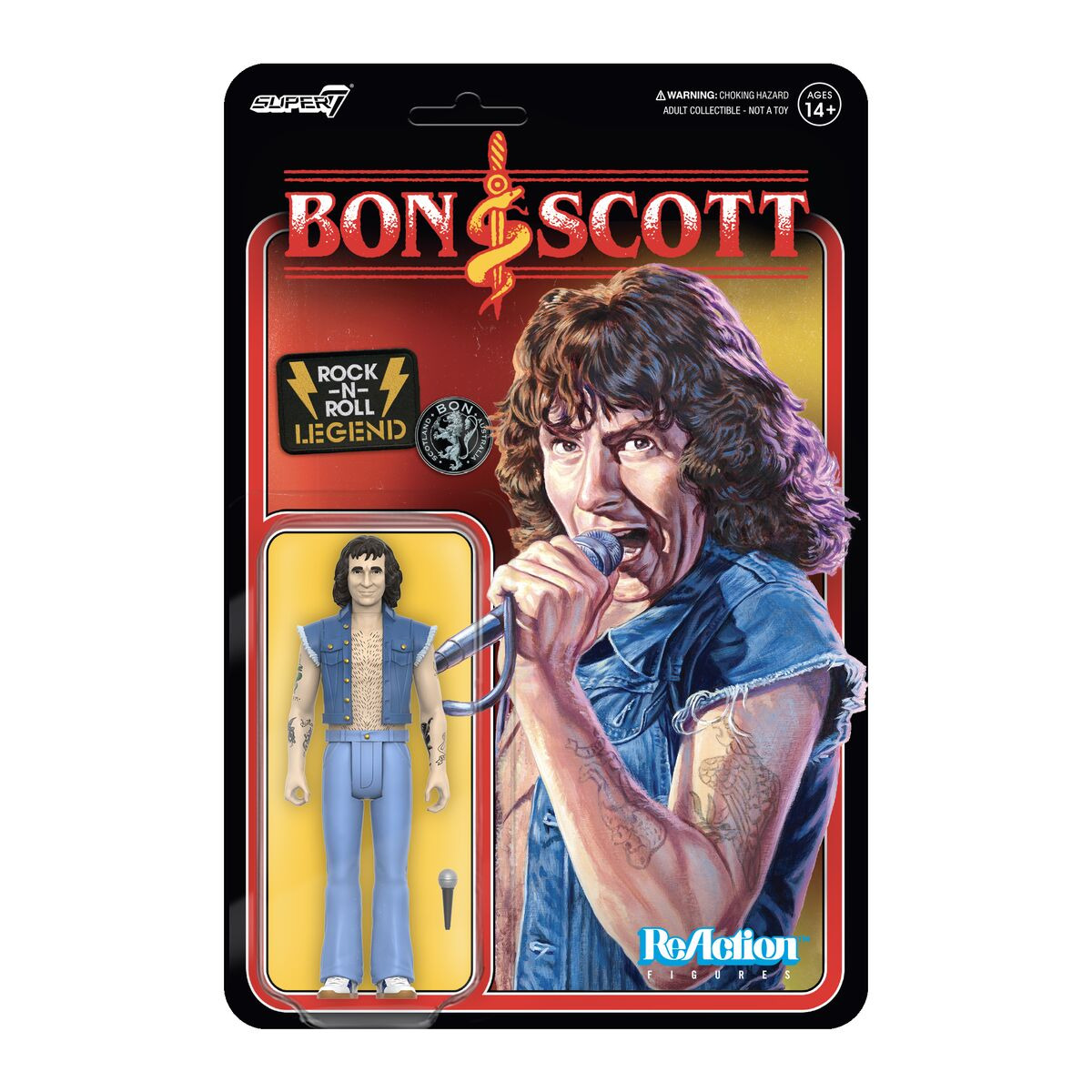 Bon Scott AC/DC Super 7 Reaction Action Figure